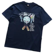 Футболка Stussy Figure With Inscription One World One Love "Blue"