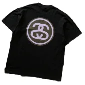 Футболка Stussy Letter With Mirror Reflection Inside Circle "Black"