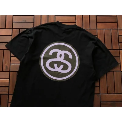 Футболка Stussy Letter With Mirror Reflection Inside Circle "Black" фото № 7