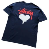 Футболка Stussy Heart And Logo "Blue"