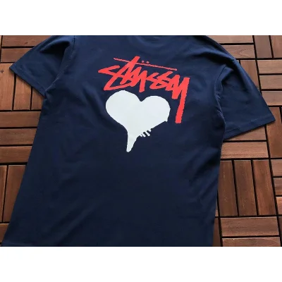 Футболка Stussy Heart And Logo "Blue" фото № 2