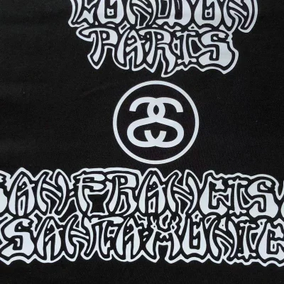 Футболка Stussy Cities List By Curly Letters "Black" фото № 9