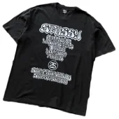 Футболка Stussy Cities List By Curly Letters "Black"
