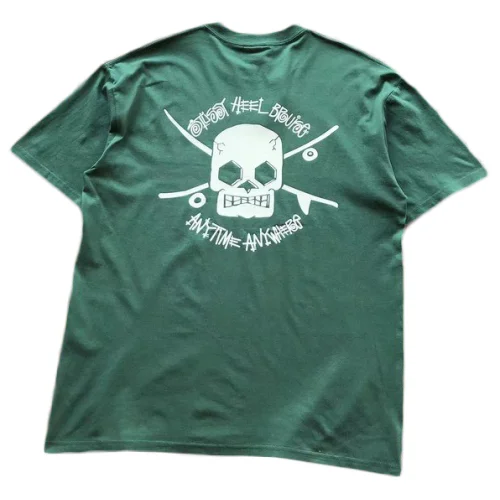 Футболка Stussy Skull With Inscriptions "Green"