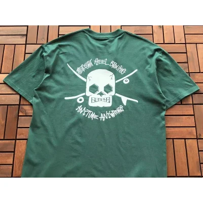 Футболка Stussy Skull With Inscriptions "Green" фото № 2