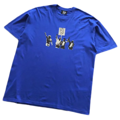 Футболка Stussy People At The Rally Print "Blue"
