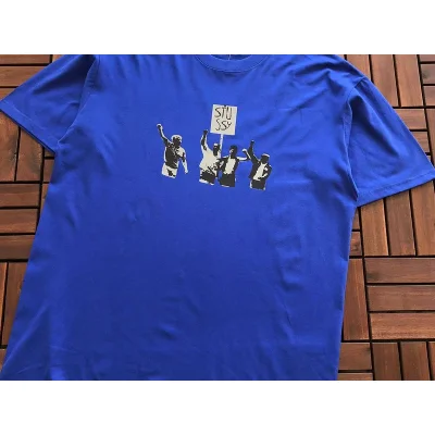Футболка Stussy People At The Rally Print "Blue" фото № 2