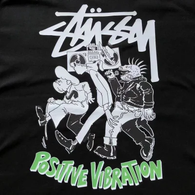 Футболка Stussy Colorful Inscription Positive Vibration "Black" фото № 5 Футболка Stussy Colorful Inscription Positive Vibration "Black" фото № 5
