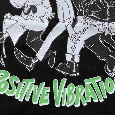 Футболка Stussy Colorful Inscription Positive Vibration "Black" фото № 6 Футболка Stussy Colorful Inscription Positive Vibration "Black" фото № 6