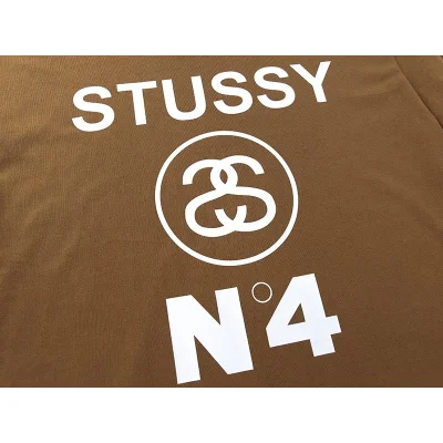 Футболка Stussy With The Logo Number Four "Brown" фото № 3