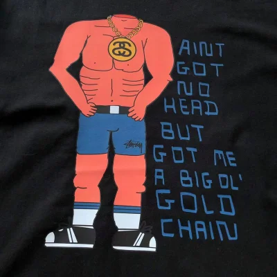 Футболка Stussy Man Without Head "Black" фото № 3