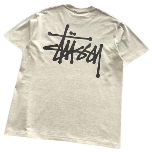Футболка Stussy Big Logo Inscription With Dots "Beige"