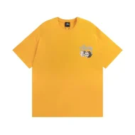 Футболка Stussy With Logo And Image Of Cubes "Yellow"