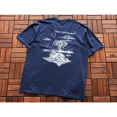 Футболка Stussy Palm Tree With Billiard Ball "Blue" фото № 5