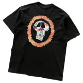 Футболка Stussy Circle From Flowers Print "Black"