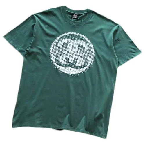 Футболка Stussy Letters Inside Circle Print Front "Green"