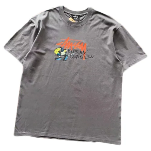 Футболка Stussy Man With Hockey Stick "Gray"