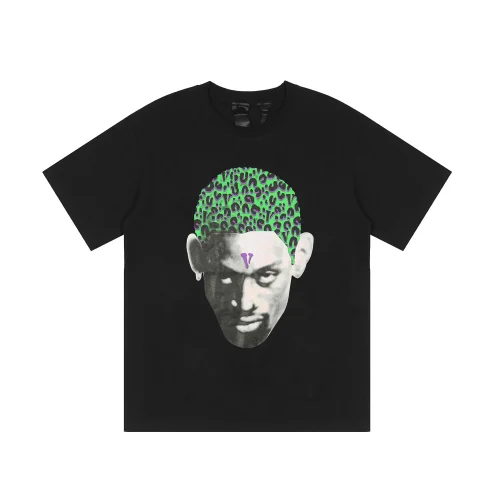 Футболка Vlone Green Pattern V-Face "Black"