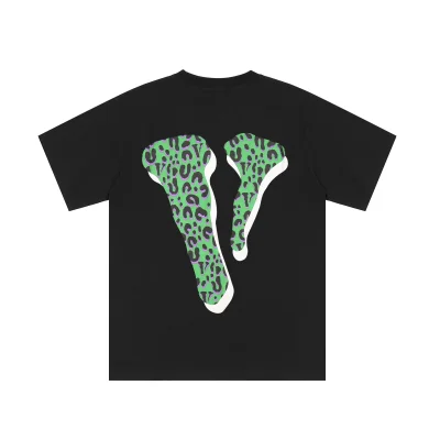 Футболка Vlone Green Pattern V-Face "Black" фото № 2