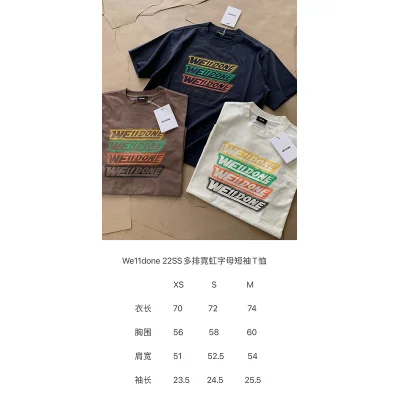 Футболка We11done Short Sleeve Logo Four Inscriptions "Brown" фото № 5