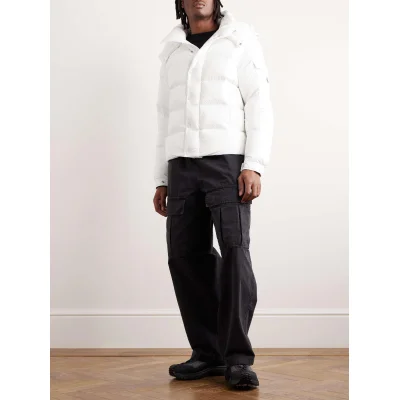 Пуховик Moncler Vezere Hooded Flanelle "White" фото № 7