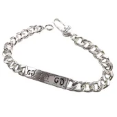 Браслет Gucci With Patterns And Logo Details - Chain With Rectangle Detail "Silver"