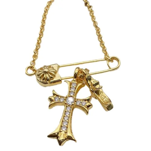 Подвеска Chrome Hearts With Decorated Symbols - Pin And Cross "Gold"