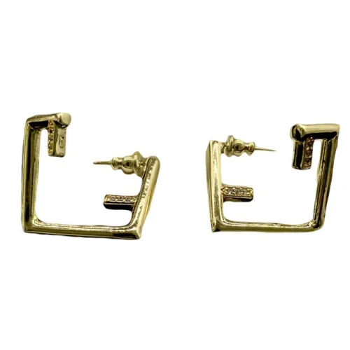 Серьги Fendi Logo Letters - Lines "Gold"