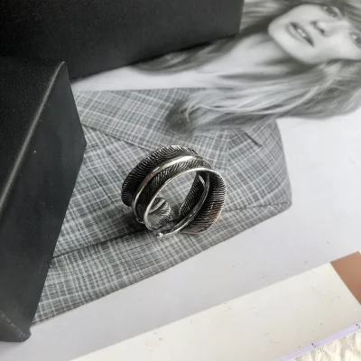 Кольцо Chrome Hearts Unclosed A Feather "Silver" фото № 6