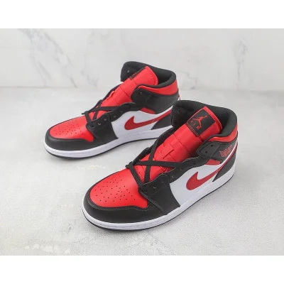 Air Jordan 1 Mid "Bred Toe White/Black/Red" фото № 5