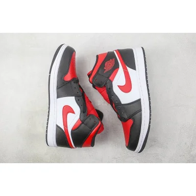 Air Jordan 1 Mid "Bred Toe White/Black/Red" фото № 7