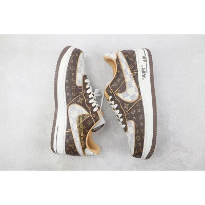 Louis Vuitton x Nike Air Force 1 Low "LR Brown/White" фото № 6
