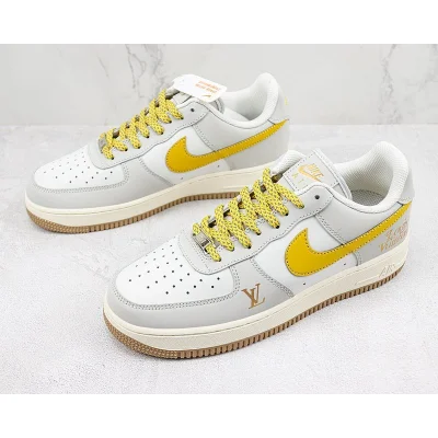 Louis Vuitton x Nike Air Force 1 Low "Grey/Yellow/Beige/Gold" фото № 5