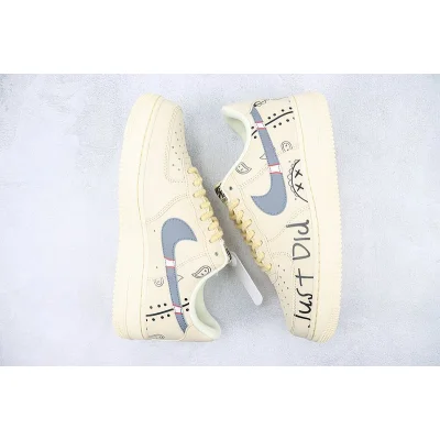 Nike Air Force 1 Low "Beige/Black/Red and Grey Swoosh" фото № 7