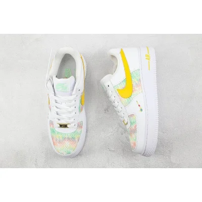 Nike Air Force 1 Low "White/Green/Yellow/Multi-Color Mini-Swoosh" фото № 6