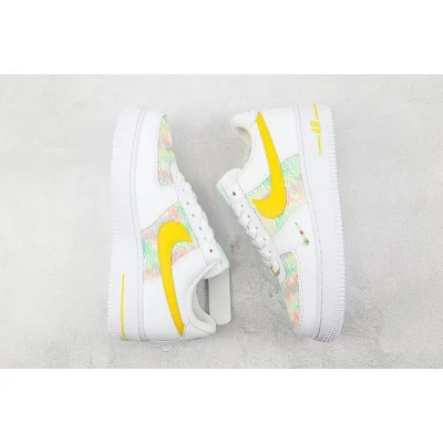 Nike Air Force 1 Low "White/Green/Yellow/Multi-Color Mini-Swoosh" фото № 7