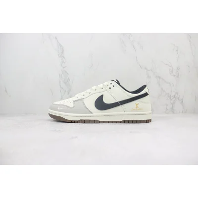 Louis Vuitton x Nike Dunk Low "Simplified White/Crow Black/Grey" фото № 2