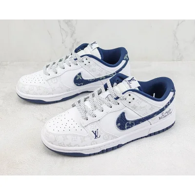 Louis Vuitton x Nike Dunk Low "White Logo/Denim Blue" фото № 5