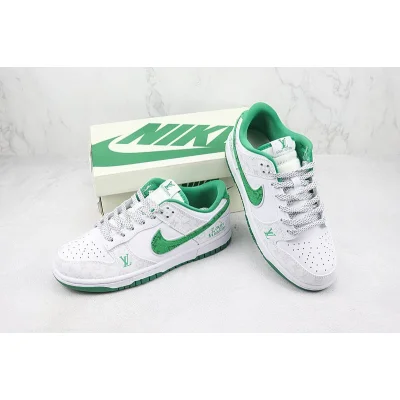 Louis Vuitton x Nike Dunk Low "White/Green/Grey Monogram" фото № 7