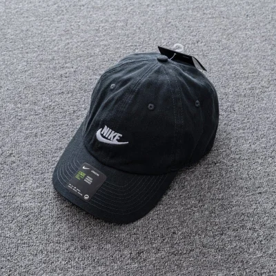 Кепка Nike With Text Logo "Black/White" фото № 4