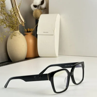 Оправа для очков Prada Rounded Square Shaped With Logo "Black" фото № 2