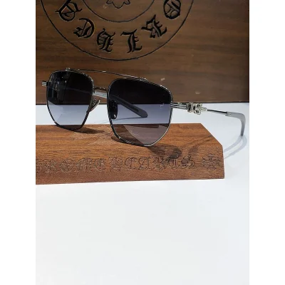 Солнцезащитные очки Chrome Hearts Thin Temples Decorated By Symbols "Black/Silver" фото № 2 Солнцезащитные очки Chrome Hearts Thin Temples Decorated By Symbols "Black/Silver" фото № 2