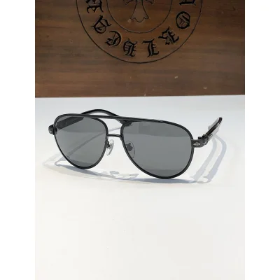Солнцезащитные очки Chrome Hearts Temples Decorated By Patterns Aviator Form "Black" фото № 3
