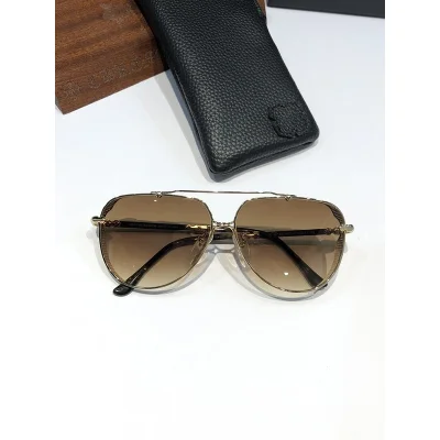 Солнцезащитные очки Chrome Hearts Temples With Decoration By Repeating Crosses "Beige" фото № 2
