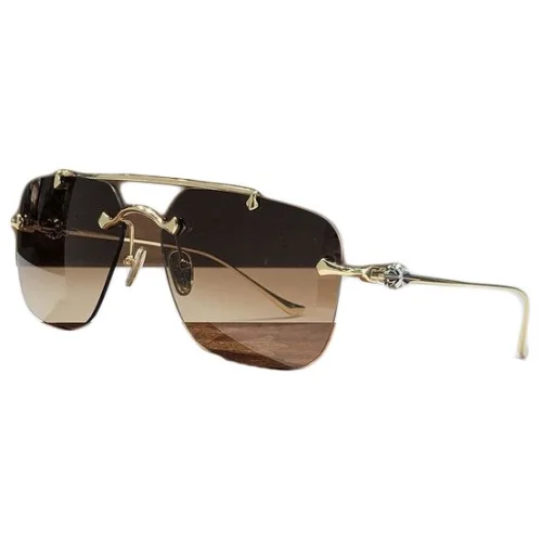 Солнцезащитные очки Chrome Hearts Thin Temples And Patterns No Frame "Brown"