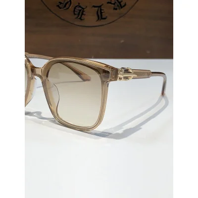 Солнцезащитные очки Chrome Hearts Decorated Temples WIth Logo "Brown" фото № 4