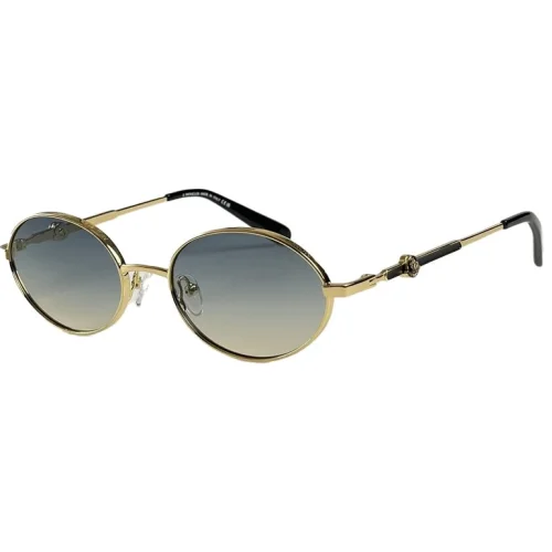 Солнцезащитные очки Moncler Rounded Shaped With Decorated Temples "Blue/Beige"