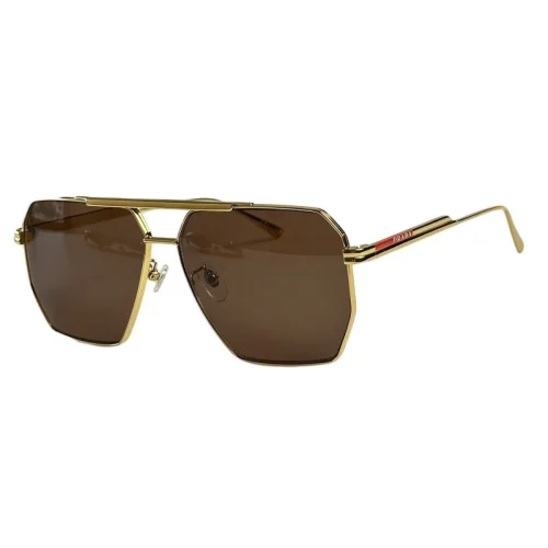 Солнцезащитные очки Prada Hexagon Shaped Thin Frame "Brown/Gold"