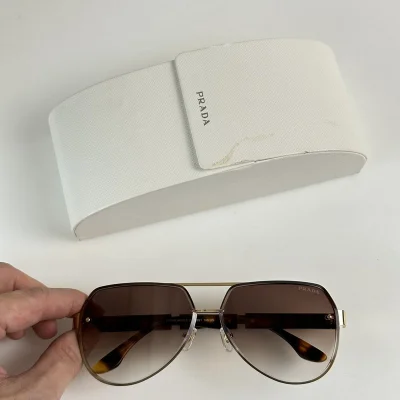 Солнцезащитные очки Prada Logo On Thin Frame "Brown" фото № 2