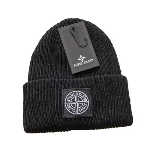 Шапка Stone Island With Lapel And Small Logo Inside Circle "Black"